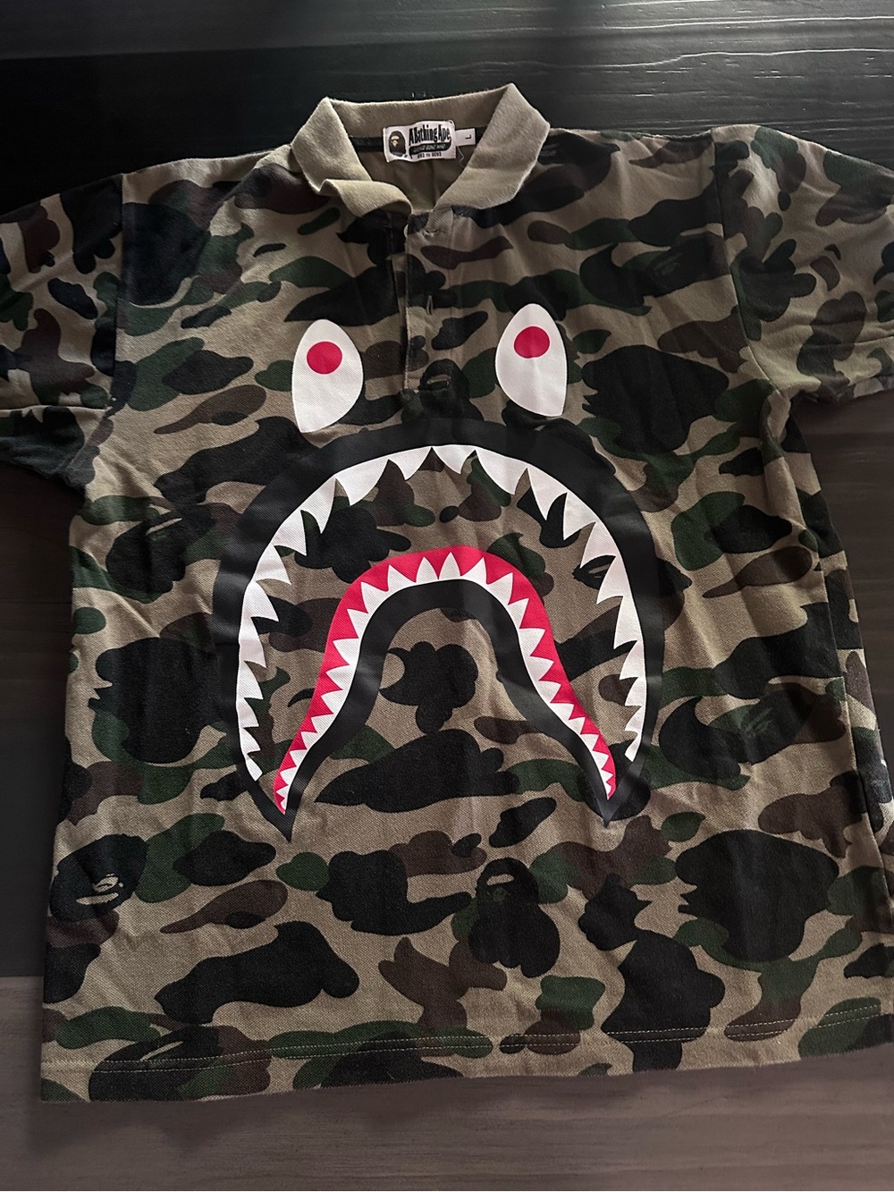 A Bathing Ape BAPE camo polo